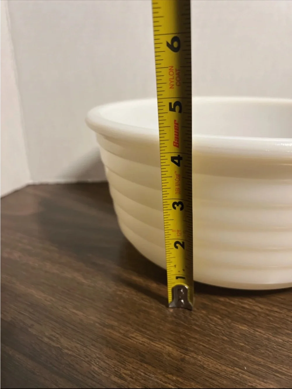 Vintage White milk glass Serving or mixing Bowl -